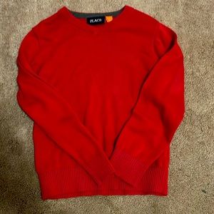 Children’s Place red V-neck sweater size small 5/6